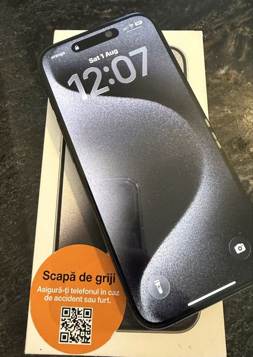 iPhone 15 Pro 128 GB Black Titanium – Impecabil – Baterie 100%