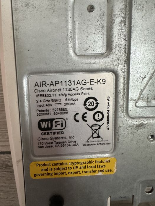 Cisco air-ap1131ag-e-k9
