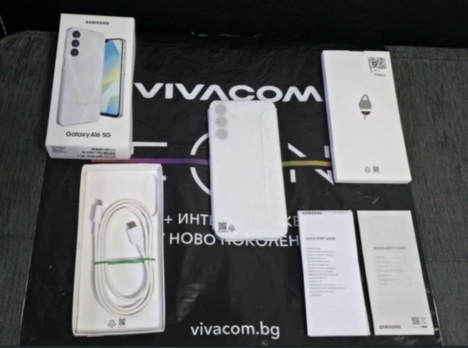 КАТО НОВ 128GB Samsung A16 5G +15w adaptor Гаранция Vivacom 2027г. Gr