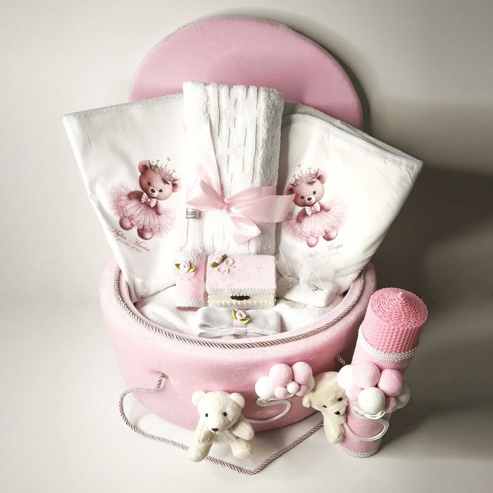 Set Trusou Botez Complet Cutie + Lumanare Botez + Trusou Biserica