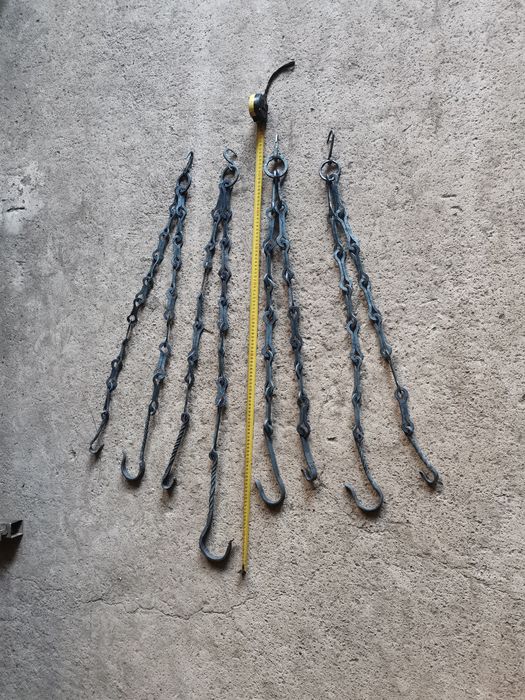 Автентична верига за огнище от ковано желязо става за декорация на мех