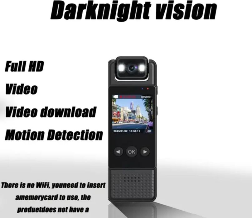 Екшън спортна Камера FHD 180° въртене видео и фото заснемане