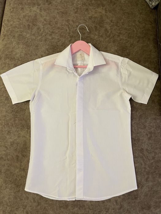 Белая рубашка для мальчиков размер 34