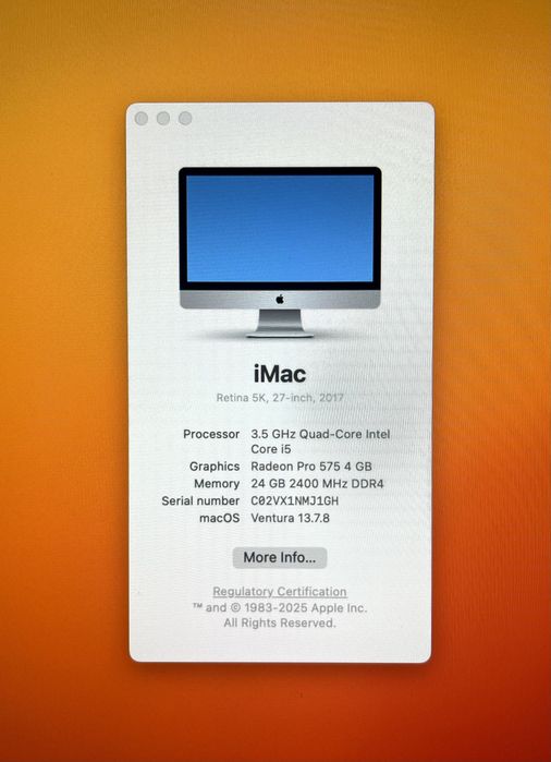 2017 iMac, Retina 5K, 27-inch