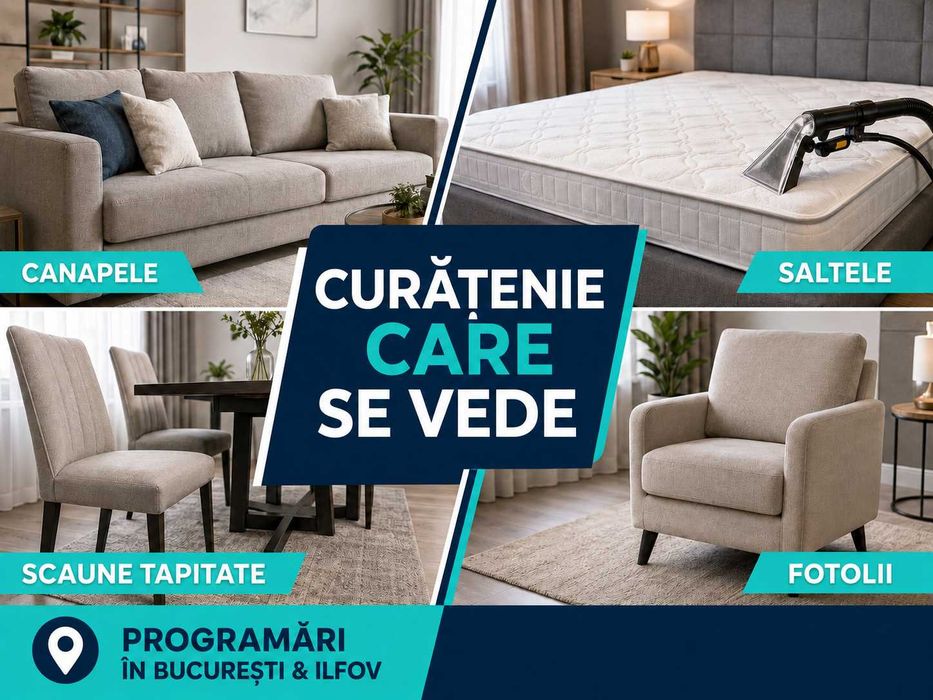 Curățare canapele, saltele, tapiterii, prin injecție-extracție
