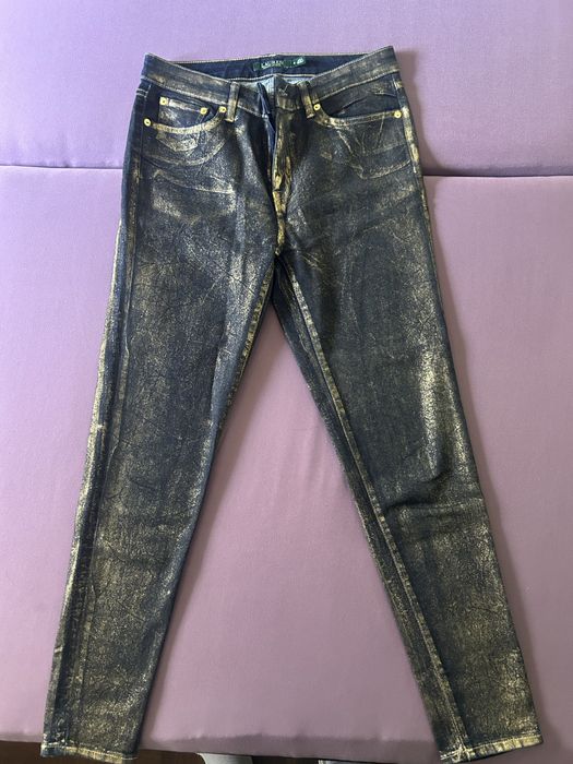 Blugi Ralph Lauren negri cu auriu