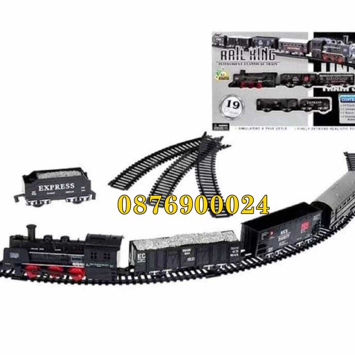 19 ЧАСТИ Електрически влак на релси + звук и светлина Rail King игра