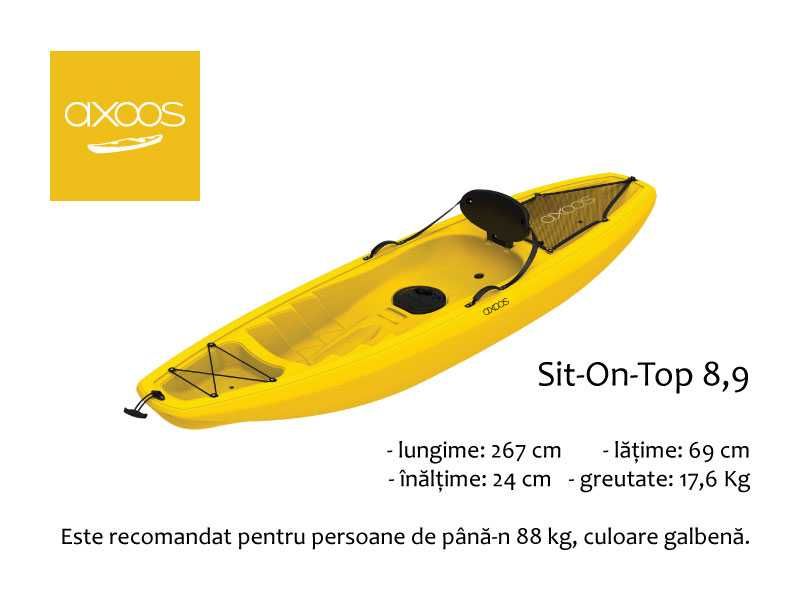 Caiac Axoos, Sit-On-Top 2.67 metri, galben