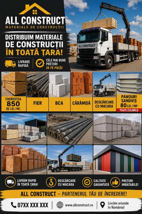 ALL CONSTRUCT – Materiale de construcții cu livrare în toată România