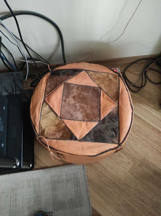 Африкански пуф/табуретка - кожен