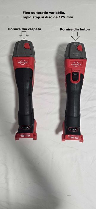 Polizor unghiular / flex Milwaukee M18FSAGV125XPDB pornire din clapeta