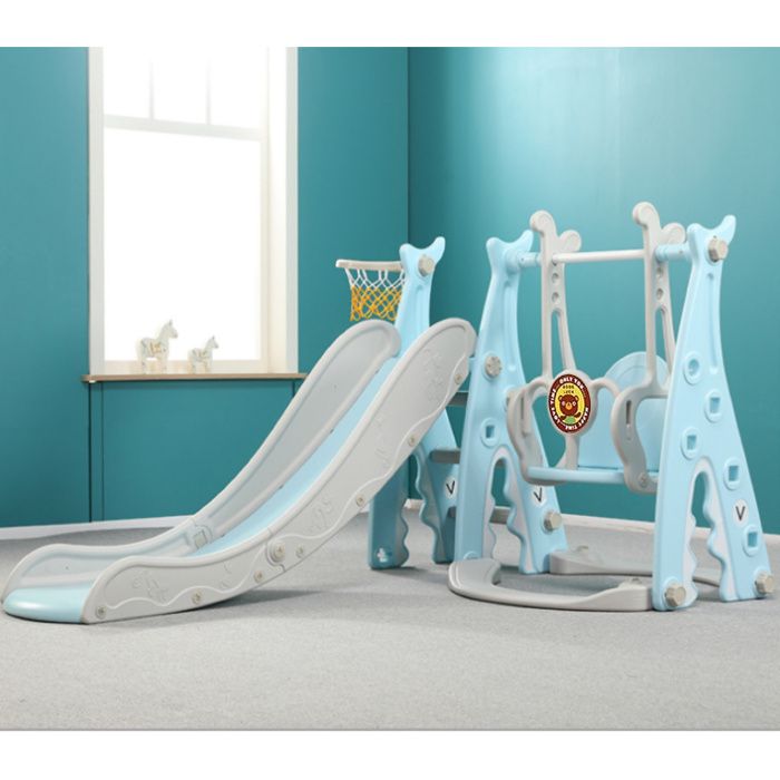 Детская горка пластиковая с качелей Акула