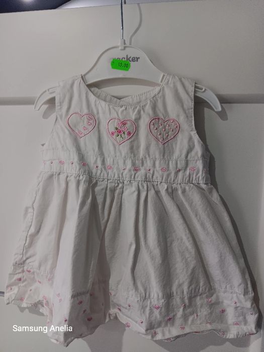 Бяла рокля 9-12мес.