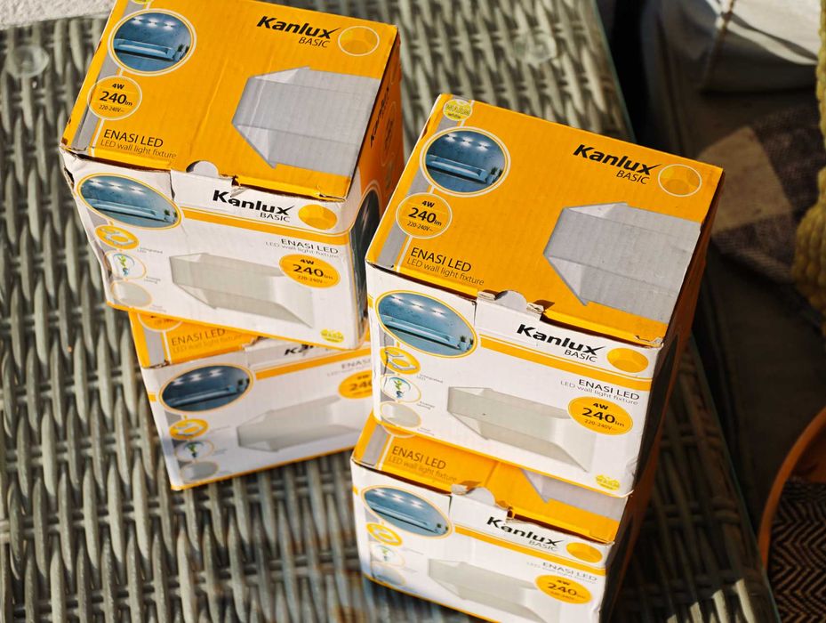 Kanlux 4 бр нови стенни аплици, бял алуминий