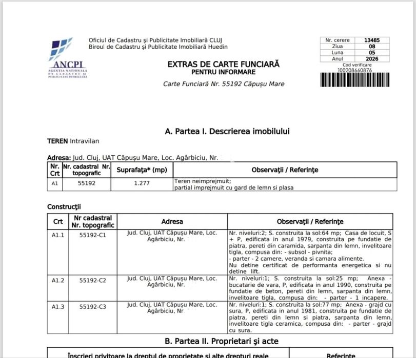 Casa de Vanzare Sat Agârbiciu Com. Capusu Mare