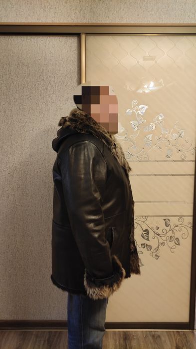 Кожаная зимняя куртка