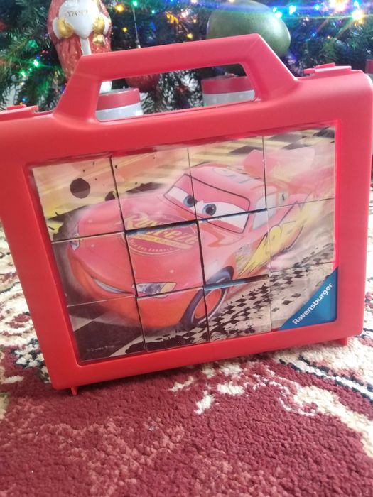 Puzzle Cuburi Lightning McQueen Cars, 12 Piese NOU