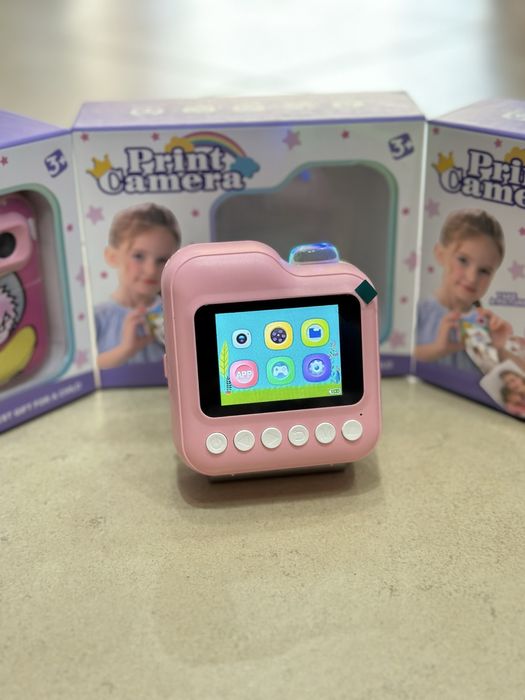 Детски фотоапарат с принтер Стич,Лабубу,Капибара/Camera print