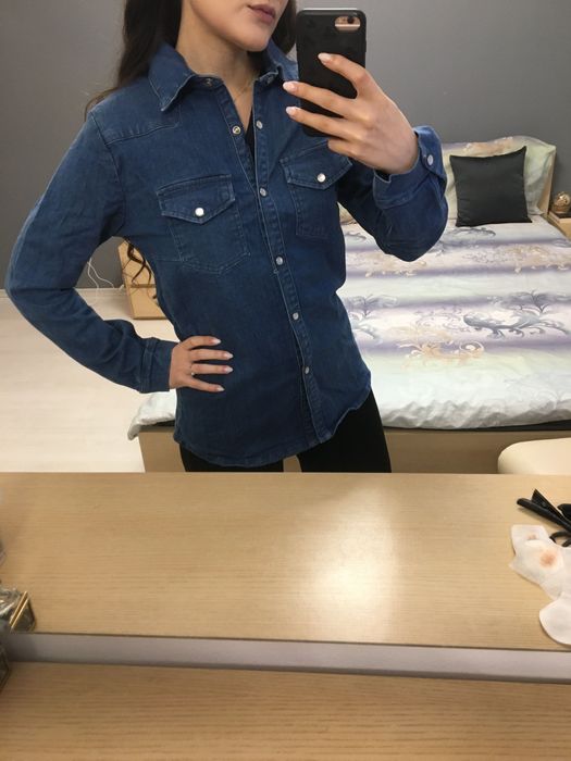 Дамска риза тъмен деним