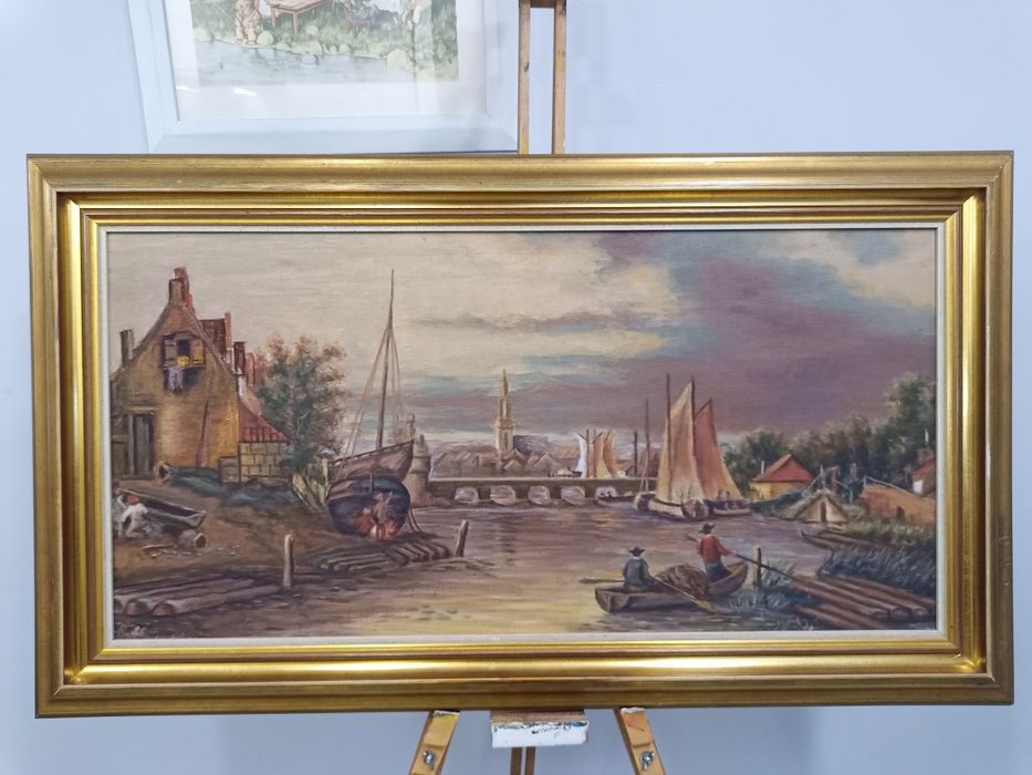 Оригинална немска картина маслени бои Baumeister (1986 г.) – 93x53 см