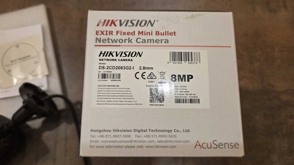 Camera Hikvision IP Bullet 8MP 4K, IR 40m, lentila 2.8mm, PoE, Maro