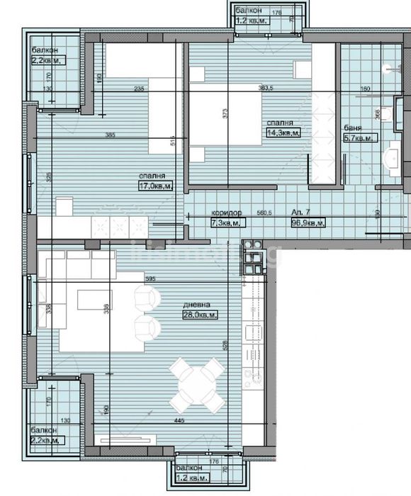 Продава се Тристаен апартамент в София, Овча купел - 110 кв.м за 1693 €/кв.м - Снимка #3