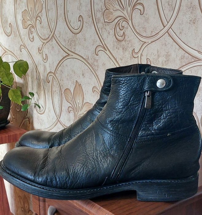 Сапоги мужские, кожа.