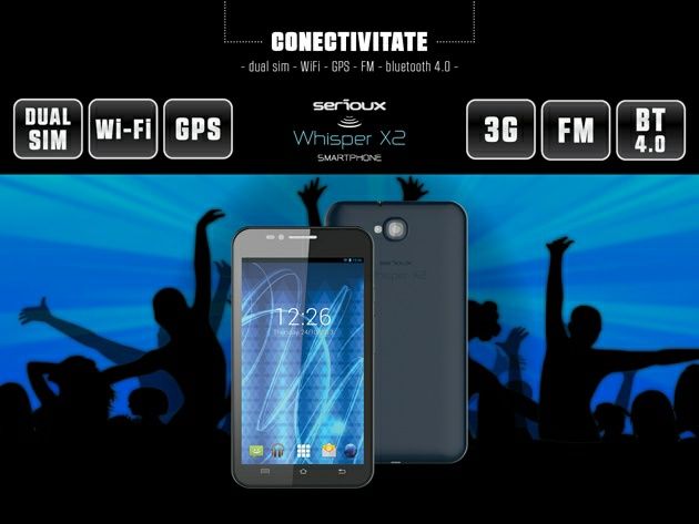Telefon mobil Serioux Whisper X2, Dual-Sim, Black, wifi, gps, radio