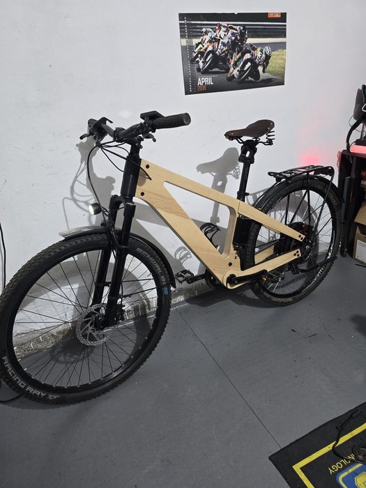 Дървен електрически велосипед my esel e-cross