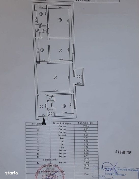 Etaj 2 - Alexandru - Zimbru - Apartament 3 camere - geam la baie