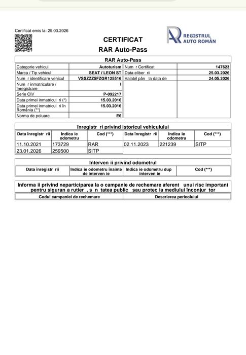 Vand/Schimb Seat Leon,inm RO, euro 6