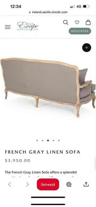 Vând canapea superbă lemn masiv tapițerie lână