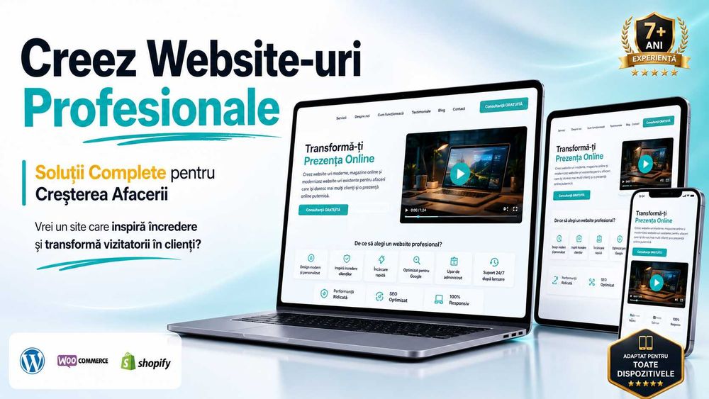 Site-uri care Aduc Clienți si 0% Avans, Nu Doar Prezență Online | Creare Site Web Profesional | Magazin Online | Prezentare | SEO & Mentenanță Inclusă