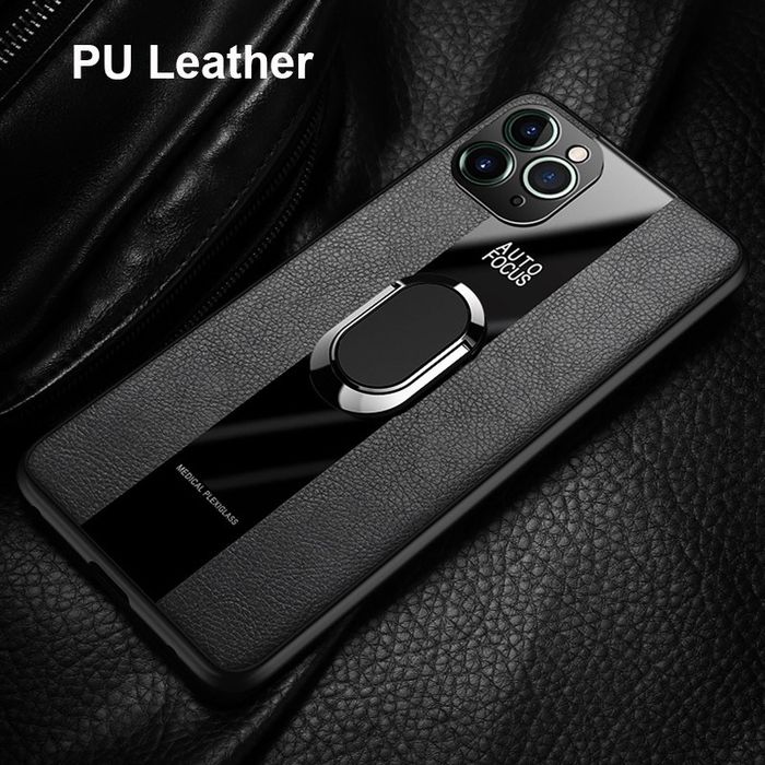 iPhone 14 14+ 14 Pro 14 Pro Max / PORSCHE кожен кейс с пръстен