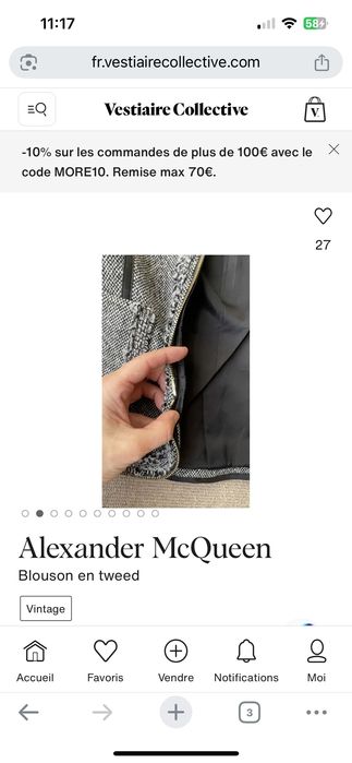 Люксовая твидовая куртка Alexander McQueen