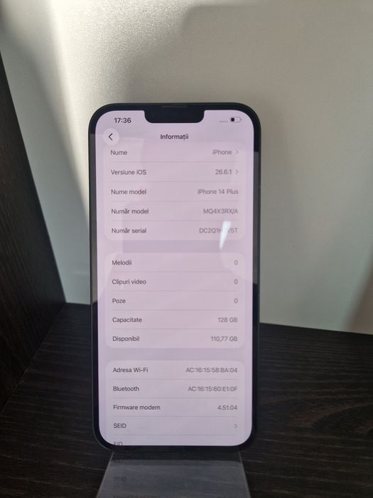Magazin Iphone 14 plus 128GB stare foarte buna 6 luni garantie Cadou Husa si folie