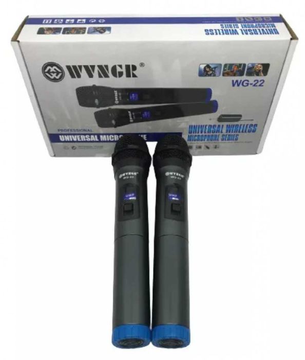 Комплект 2 безжични микрофонa, Вокални, Преносими, Качествен звук