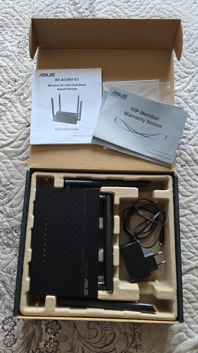 Router Wireless ASUS AC1500 Dual Band RT-AC59U AiMesh Super fast Transfer 1500Mbps 5G USB WAN LAN Impecabil