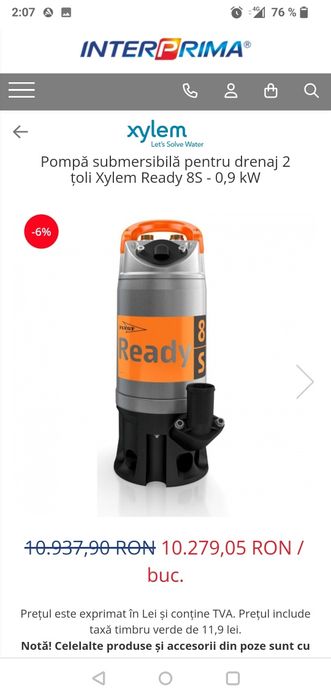 Pompă submersibila Flygt Ready 8s