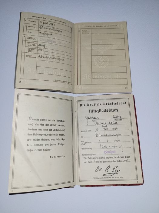 Carte de muncă din timpul lui Hitler