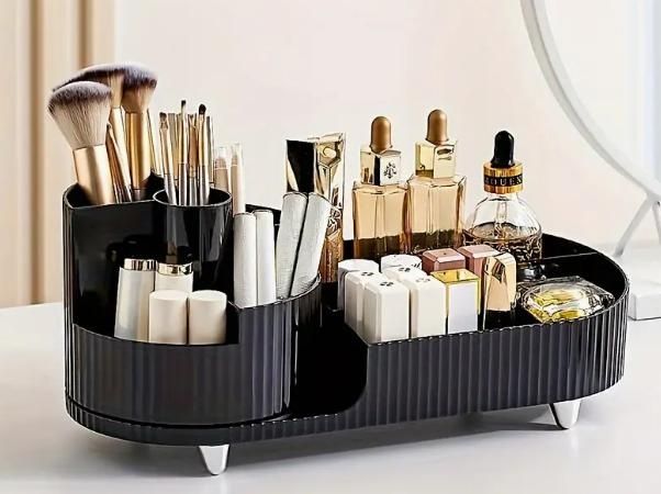 Въртящ се органайзер за гримове с ,  черен