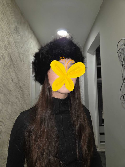 Шапка от лисица.Нова