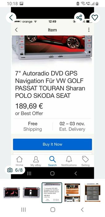 Navigație auto dedicată VW, cu ecran de 8 inch. Detalii în fotografii,produs nou in cutie.