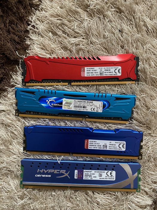Геймърска RAM DDR3 1066->1600 mhz,G:Skill,HyperX,Corsair