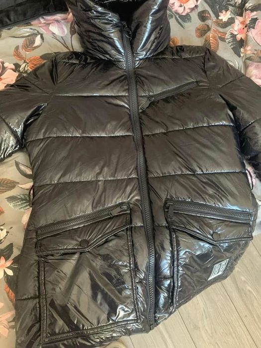 Зимно черно лак яке DKNY