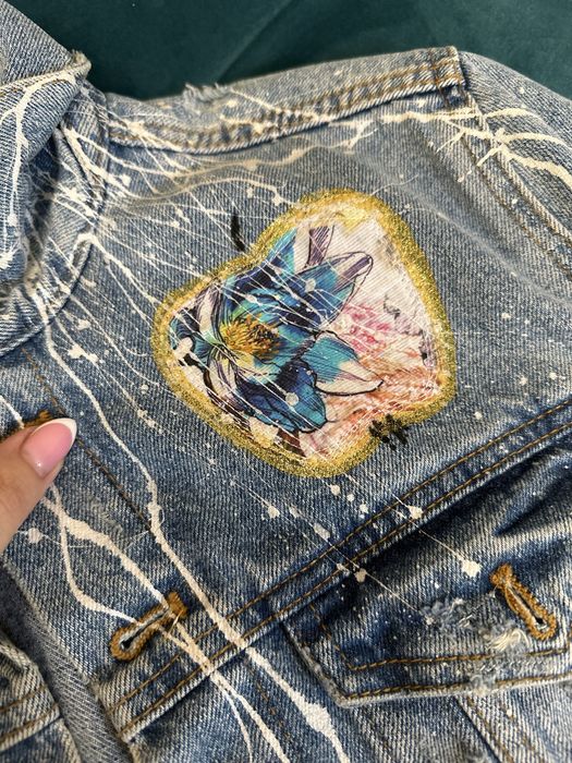 HANDMADE ново деним яке с апликации Zara
