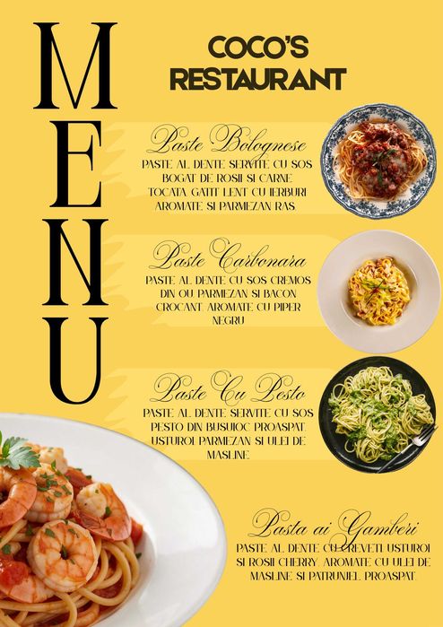 Creare postări Meniul Zilei pentru Restaurante