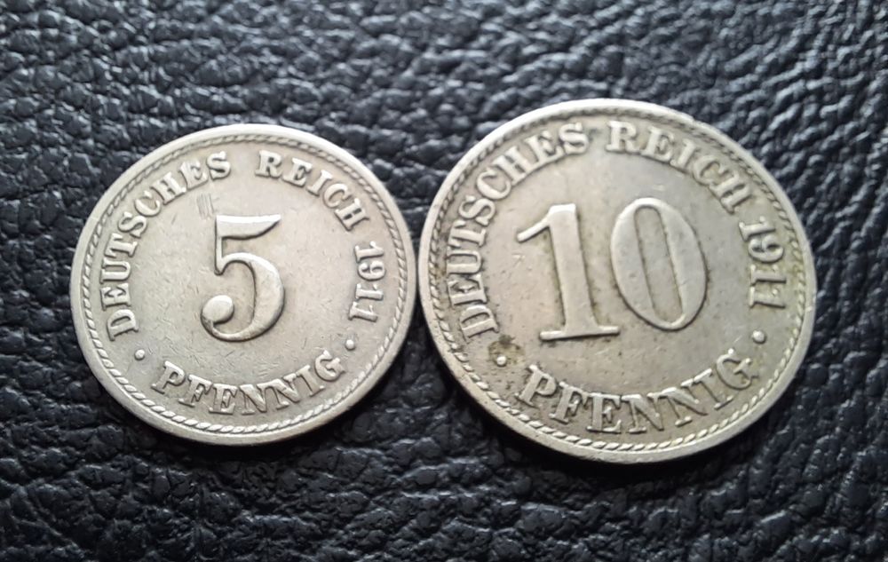 Стара монета/и 5 и 10 пфенига 1911 г. букви А - Германия- перфектни !