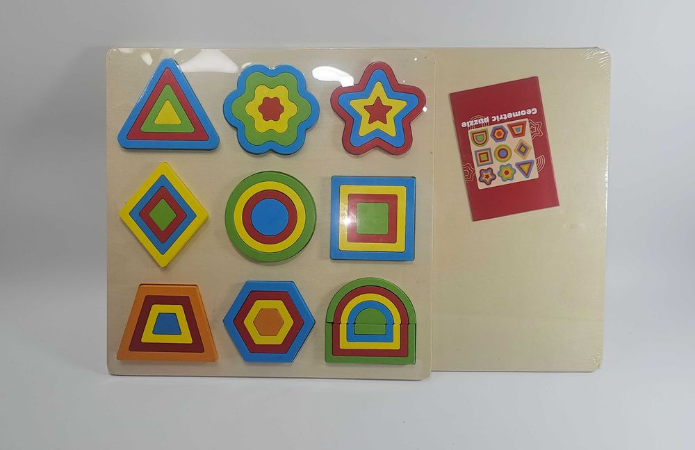 Дървена логическа дъска с девет игри / всички дървени играчки /