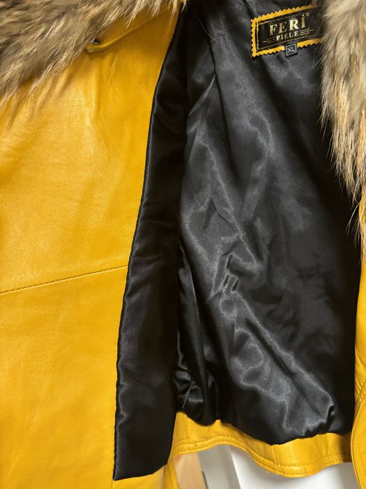 Geaca piele naturala si guler vulpe